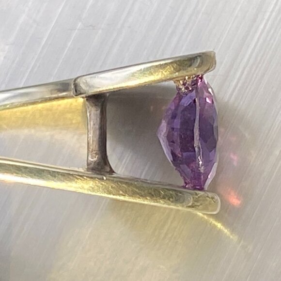 Rare Blue Purple Topaz Sterling Silver Modernist Ring Sz. 8.75 - 7.4 gm 3 Carats - Picture 8 of 16